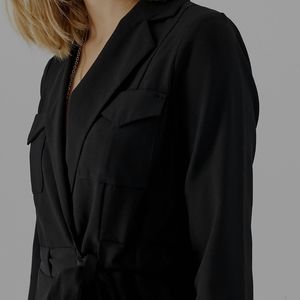 ASOS DESIGN Petite utility‎ mini tux dress.